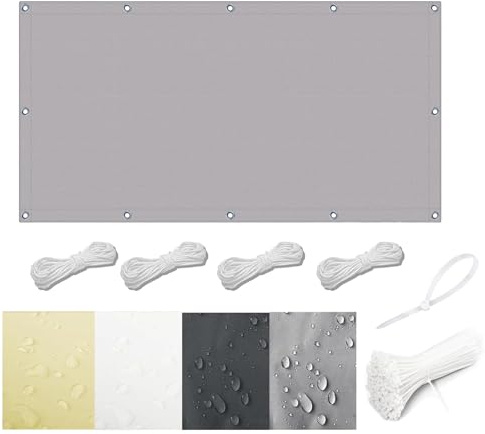 Toldo Vela Rectangular 1.8x3.8M, Vela de Sombra Impermeable Oxford, 98% Protección Rayos UV para Exterior, Protección Rayos UV Toldos para Exterior Patio Jardín Terrazas