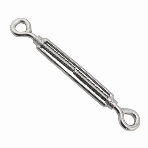 Cable Tightener, 304 Stainless Steel Turnbuckle Wire Tensioner Silver M4-M14