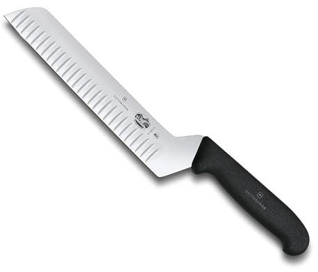 Victorinox Butter- und Weichkäsemesser, Extra Scharfe Klinge, Kullenschliff, 21 cm, Robuster Kunststoffgriff, Rostfreier Stahl, schwarz