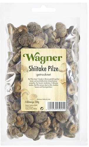 Wagner Green Forest Shiitake Pilze asiatische Speisepilze zum Kochen & Essen, getrocknet & natürlich, ideal für Reis und Suppen, Menge: 1 x 100 g