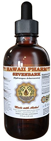 Sevenbark Liquid Extract, Sevenbark (Hydrangea arborescens) Tincture, Herbal Supplement, Hawaii Pharm, Made in USA, 4 fl.oz
