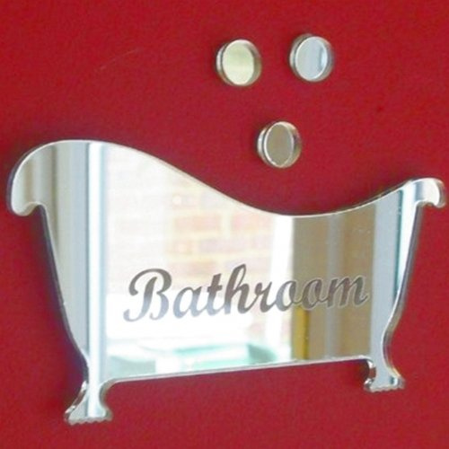 Engraved Bath & Bubbles Bathroom Door Sign - 12cm x 6cm | Engraved text, Bathroom specific
