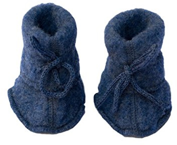 Engel Babyskor av ullfleece, Blå melerad, 50/56 cm