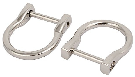 sourcing map 20mm Large interne forme U métal monté vis anneau D boucle 2pcs