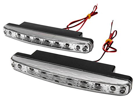 circulation diurnes – Maso 2 x Super Brillant Blanc 8 LED DRL Voiture Conduite de jour lumière lampe frontale