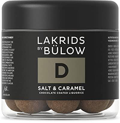 LAKRIDS BY BÜLOW - D - Salt & Caramel - 125g - Dänische Gourmet Lakritz-Kugeln - Süßer Lakritzkern umhüllt von Karamell-Schokolade & Meersalz
