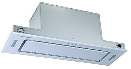 Cookology BUGL900WH/A+ Energy A+ Rated Built-in White Glass 90cm Integrated Canopy Cooker Hood