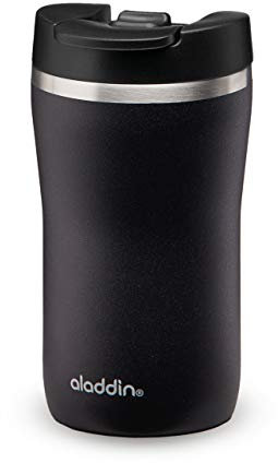 Aladdin Barista Café Thermavac Leak-Lock Edelstahl Thermobecher 0.25L Black - Auslaufsicherer Becher - Kaffeebecher To Go Thermo - Hält bis zu 2,5 Stunden Heiß - BPA-Frei - Spülmaschinenfest