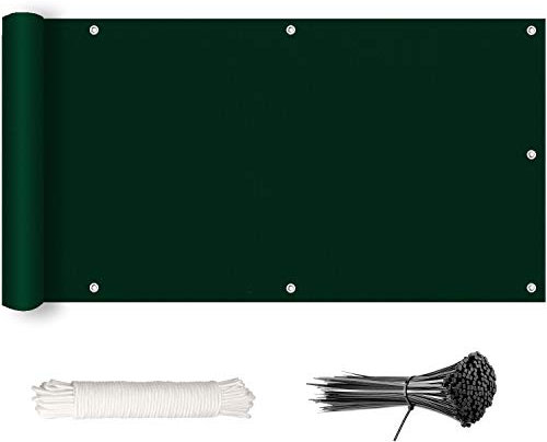 ROBAG Brise Vue Pas Cher, Imperméable et Résistant aux Intempéries, avec Oeillets, Attaches de câble et Cordons pour Balcon/Patio/Jardin/Grillage, 135x850cm, Vert