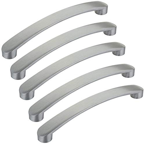 SOTECH 10 x Möbelgriffe SW111 BA 160 mm Edelstahloptik | Schrankgriff Länge 180 mm Bogengriff Breite 19 mm Schubladengriff Höhe 26,5 mm