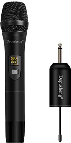 Depusheng W1 UHF drahtloses Mikrofon System Dynamisches Handmikrofon verwendet für Karaoke und Familientreffen durch Mischpulte PA Systeme