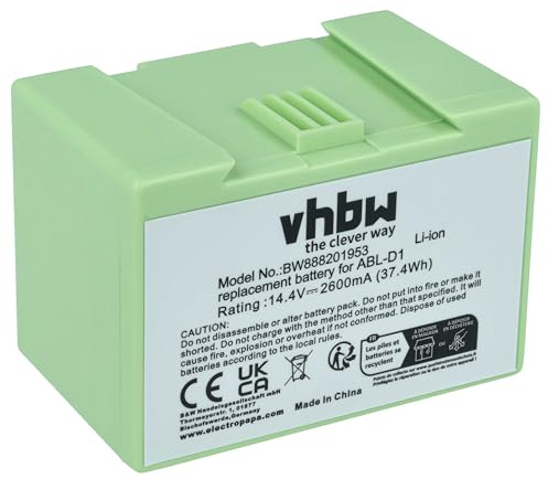 vhbw Batterie Compatible avec iRobot Roomba e6134 | e515840, e515440, e515240, e6, e5154, e5158 robot électroménager noir (2600mAh, 14,4V, Li-ion)
