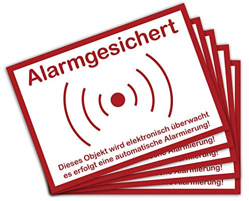 5 pezzi. Attenzione: questo oggetto è dotato di allarme in sistema di allarme A6, 14,8 x 10,5 cm, adesivo con protezione UV per interni ed esterni