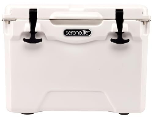 SereneLife Ultra-Tough 25 Quart Rotomolded Cooler Box, Holds Upto 36 Cans, Keeps Ice Up to 5 Days, Heavy-Duty Insulated Portable Ice Chest Box, Ideal for Travel, Camping, Beach, and Outdoor Adventures