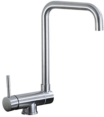 Wasserhahn Küche Abnehmbar Fenster Edelstahl Gebürstet, Vorfenster Küchenarmatur Klappbar Schwenkbar Heiß Wasser und Kalt Wasser Mischbatterie Küche