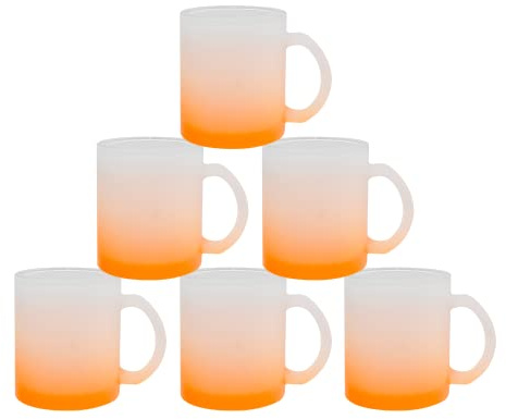 MR.R 11oz Sublimatio Farbbecher aus Glas Sublimation Tasse 6 Stück (Orange)