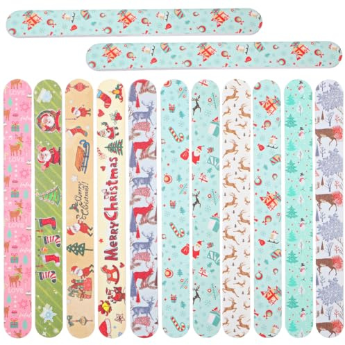 Beavorty 24 Lime per Unghie Natalizie Natale kit manicure,Natale lima per unghie Tavole per Levigatura per Unghie a Doppia Faccia Strumenti per Lucidare Manicure per Donne E Ragazze (Stile Casuale)