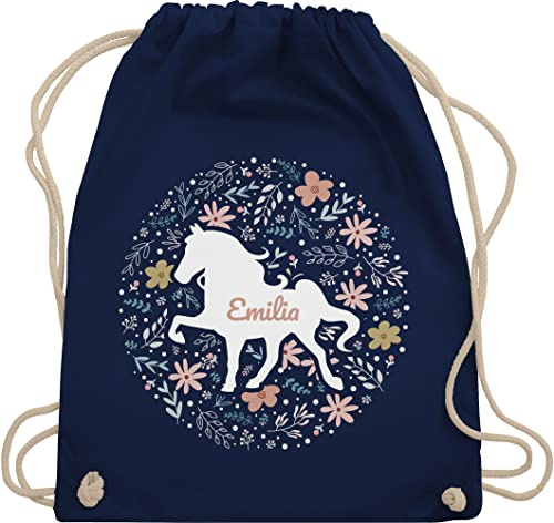 Turnbeutel Rucksack - Pferde - Pferd - Pferdemädchen - Unisize - Navy Blau - beutel kinder reit sachen für mädchen pferden name juterucksäcke kindergarten pferderucksäcke pferdemotiv horse