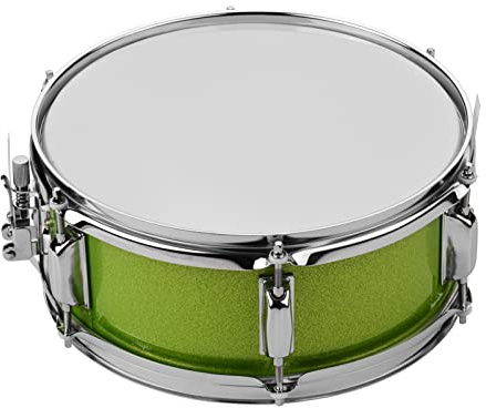 Snare Drum,Lechnical 12inch Snare Drum Head with Drumsticks Shoulder Strap Drum Key for Student Band(Green)