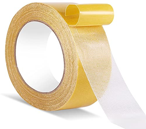 LIWUTE Fabric Tape Multifunctional Double Sided Tape,Clear Tape for Clothes,Double Stick Carpet Tape Heavy Duty 2in x 66FT/20m High Stickness Strong 2 Sided Tape