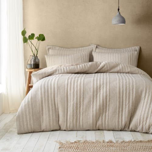 Pineapple Elephant Tamba Jersey Stripe Double Duvet Cover Set Natural