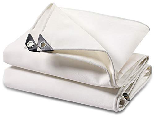 OKUOKA Bâche Lourde Imperméable Épaissir Écran Solaire Toile Blanche Tente Extérieure Jardin Carport Piscine Couverture Antipoussière Ombre 5mx6m (Color : White, Size : 5mx6m)