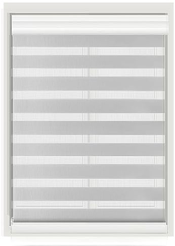 BESCH Estor Enrollable Doble Capa Noche y Día - Persiana Enrollable Interior Translúcida y Oscurecido para Ventanas 90x200CM (Gris)