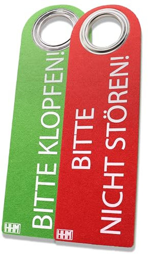 2 Stück HHM® bitte klopfen Schild bitte nicht stören Schild Büro Gadgets - nicht stören Türschild aus Filz. Ideal als Zimmer Einrichtung oder Türschild im Büro