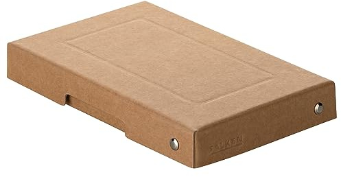 FALKEN 5x PureBox Nature aus Recycling-Karton 25 mm hoch DIN A6 braun | Made in Germany Aufbewahrungsbox mit Deckel Blauer Engel Vegan Geschenkbox Transportbox Schachtel Allzweckbox