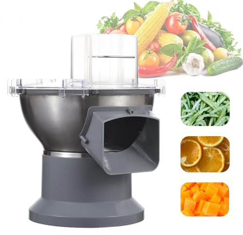 Quixnova Coupe-légumes Commercial, Coupe-Oignon, Robot culinaire électrique, Machine à déchiqueter Les Fruits avec 6 Filets de Couteaux à découper, 1 Lame à trancher et 1 Lame à Julienne