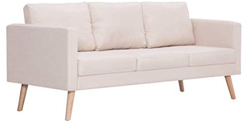 Gecheer 3-sitsig Loungebäddsoffa med Rygg- och Sittkudde, Tygsoffa för Vardagsrum, 168 x 70 x 73 cm (B x D x H)