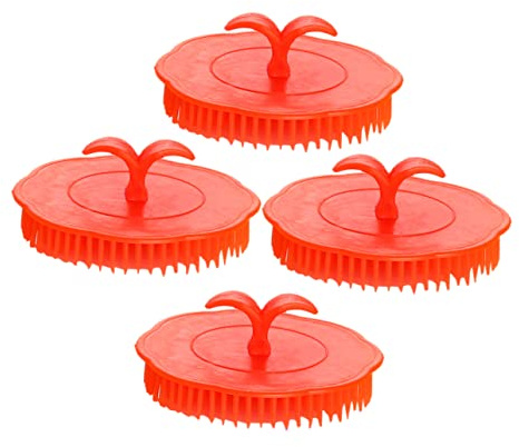 KOMBIUDA 4 Stück Pe Shampoobürsten für Kopfhautmassage und Peeling Öl und Lindert Juckreiz für Entspannende Haarpflege zu Hause Zufällige Farbe