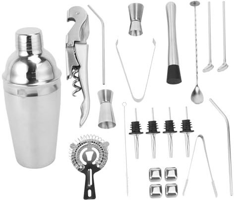 Juego de Acero Inoxidable de Coctelera 22 Piezas para Barman