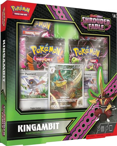 Pokémon TCG: Scarlet & Violet—Shrouded Fable Kingambit Illustration Collection (1 Full-Art Foil Promo Card, 2 Foil Cards & 4 Booster Packs)