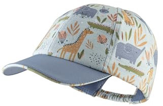Sterntaler Basecap Safari - Jungen Baseball Cap aus Flammgarn Jersey mit Allover Druck - Sommer Cappy elastisch mit Gummizug - Sportive Baby und Kinder Schirmkappe, UV-Schutz 50+, eisgrün, Größe 53