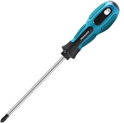 Skweawert PH2 6mm Magnetic Phillips Screwdriver Cross Head Screwdriver With 200mm/7.87 Cr-V Round Shaft Non Slip Comfortable Handle