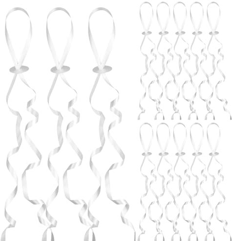 Dokeno 100 Pezzi Chiusure per Palloncino con Nastro Palloncino con Clip a Palloncino con Sgancio Rapido Chiusure per Palloncini a Elio con Corda per Matrimoni Feste di Compleanno