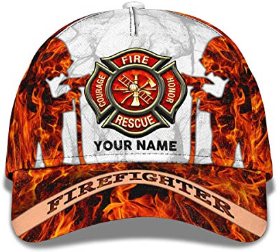 Sommer Kappe 3D Druck Feuerwehrmann Feuerwehrmann Malteser Feuerwehr Ehre Rettung Mut Freizeit Basecap Sport Baseball Cap Outdoor Schirmmütze Basecap Für Herren, Damen, Tennis