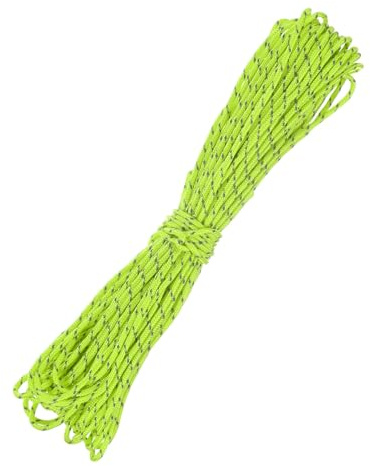 TIXIPEM 1PCS Reflective Paracord 2 mm 66ft Camping, Fluorescent Green