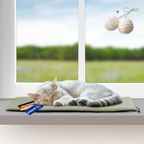 Rohrschneider Katzen Fensterliege, selbstwärmend, Gr. 1 (60 x 29 cm) Salbei