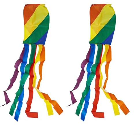 SMZhomeone Windsack-Flagge, bunt, 99 cm, Windsack-Flagge, Outdoor-Dekoration für Sportveranstaltungen, Promotionen und Feiern, 2 Stück