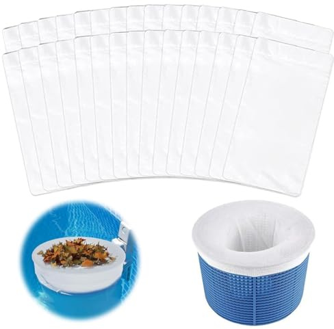 EIHI 30 Stück Pool Skimmer Socken, Schwimmbad Skimmer Socken, Filtersocken Skimmer, Skimmer Netz, Poolfilter Netz Wiederverwendbar für Schutz Pumpe,Pool Filter Saver Socken Netz