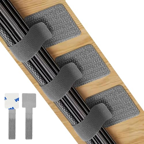 50PCS Set of Under-desk Cable Clips Self Adhesive with Adhesive Hook and Loop Cable Clips on the Back, Cable Organiser Suitable for Organizing Wires for TV, PC, Laptop, etc