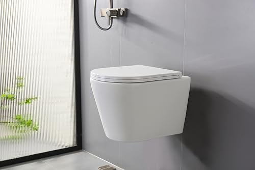 Inodoro de pared sin depósito de agua – Inodoro de pared, sistema de descarga de inodoro (línea recta moderna)