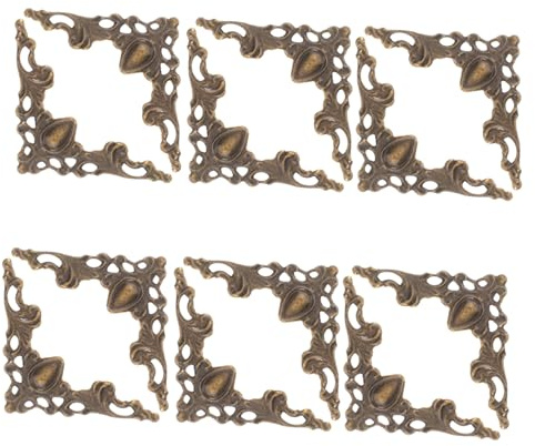 NUOBESTY 100 Stück Metall Foto Ecken Vintage Stil Buchschutzecken Bronze Dekorative Eckenschutz für Fotoalben Notizbücher Ordner Scrapbooking und Holzkisten