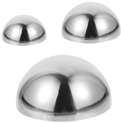 Milisten 3 Piezas Bolas Decorativas de Acero Inoxidable Huecas Media Esfera Pulida Espejo para Jardín Hogar