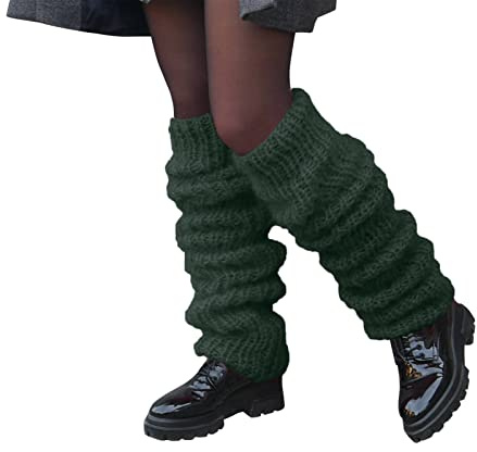 Stulpen Damen Wolle Overknees Eiskunstlauf Longlegs Beinwärmer Beinstulpen Kawaii Gestrickte Karneval Wadenwärmer Knielange Warme Bunt Strickstulpen Fußstulpen 80er Jahre