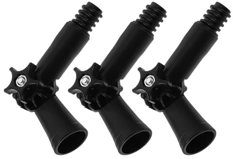 HIAKDOFT 3pcs Extension Pole Angle Adapter Hardware Mop Broom Handle Adapter Extension Pole Angle Hinge Replacement Heads Extender Black