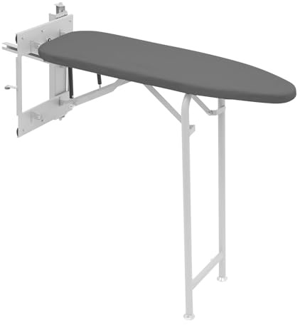FXEIPOL Pull Out Ironing Board for Cabinet, 35.4 x 11.8 Swivel Folding Wardrobe Ironing Boards, 22LBS Load Capacity for Bedrooms, Cloakrooms, Small Spaces (Grey)
