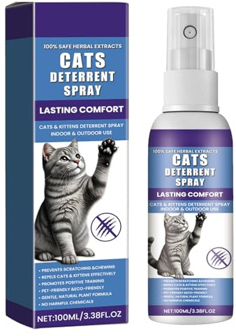 GNAUMORE Spray anti graffio per gatti, divano, spray antigraffio, ideale per uso interno ed esterno con gatto e gattini, 100 ml, spray repellente per gatti, per proteggere divano e mobili